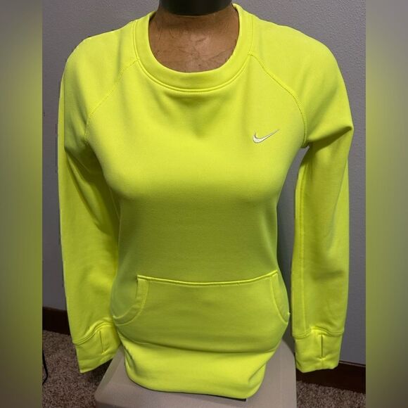 Nike Thermafit Women's XS Neon Yellow Sweatshirt - Picture 1 of 5